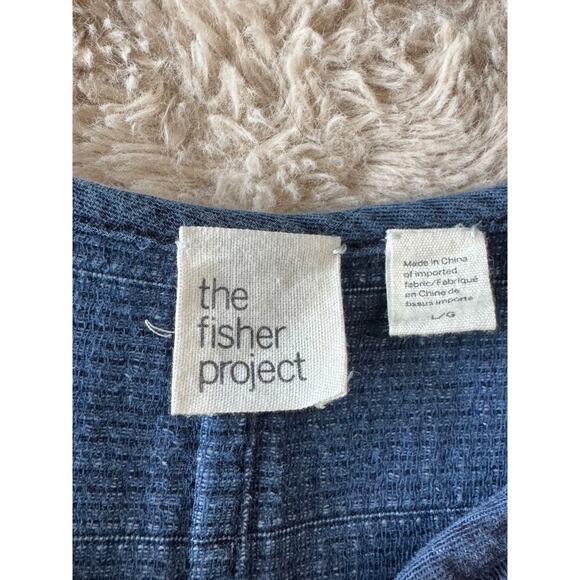 Eileen Fisher Navy Blue Cotton Jacket Long Blazer Size M Lightweight Coat M - Picture 7 of 10